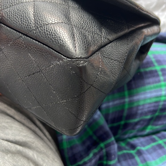 CHANEL JUMBO CAVIAR SINGLE FLAP BAG black silver - Picture 8 of 17